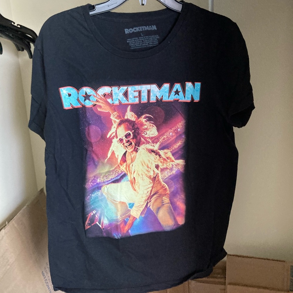 2-$20 Hot Topic Rocketman Movie Poster Shirt